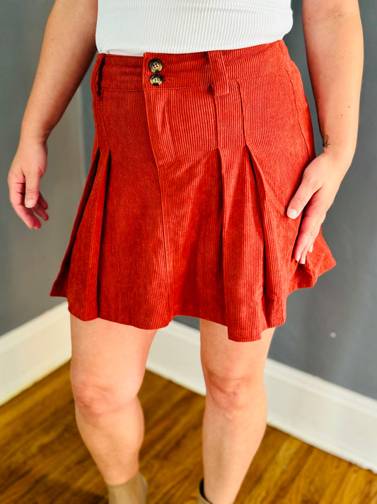 Vintage Vibes Corduroy Mini Skirt